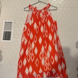 THML Red and White Halter Shift Dress